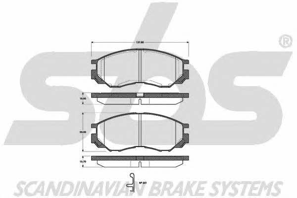 SBS 1501223023 Brake Pad Set, disc brake 1501223023