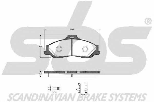 SBS 1501223250 Brake Pad Set, disc brake 1501223250