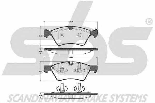 SBS 1501223360 Brake Pad Set, disc brake 1501223360