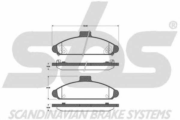 SBS 1501223419 Brake Pad Set, disc brake 1501223419