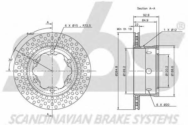 SBS 1815203344 Rear ventilated brake disc 1815203344