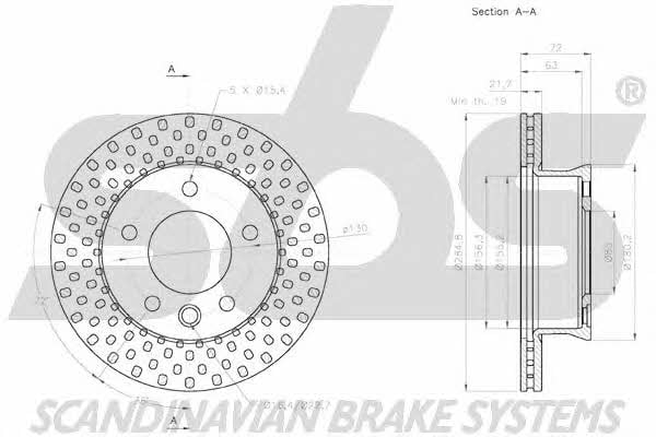 SBS 18152033107 Front brake disc ventilated 18152033107