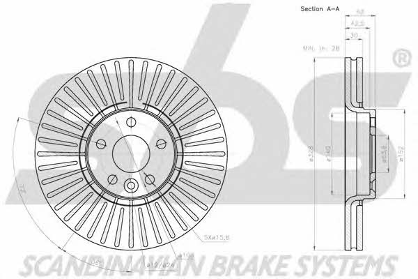 SBS 1815204860 Front brake disc ventilated 1815204860