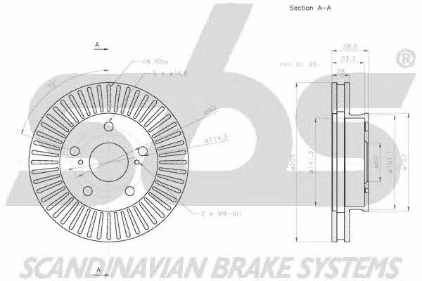 SBS 18152045137 Front brake disc ventilated 18152045137