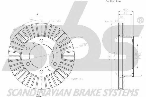 SBS 18152045140 Front brake disc ventilated 18152045140