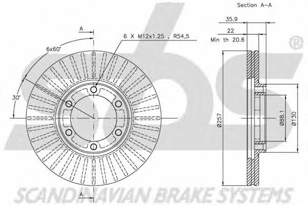 SBS 1815209929 Front brake disc ventilated 1815209929