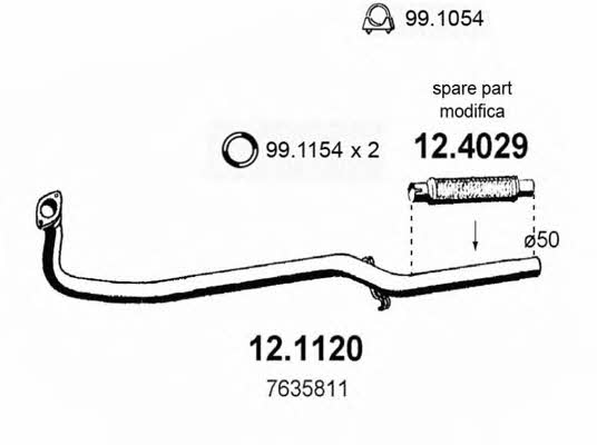 Asso 12.4029 Exhaust pipe 124029