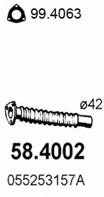 Asso 58.4002 Exhaust pipe 584002
