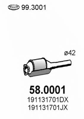 Asso 58.0001 Catalytic Converter 580001