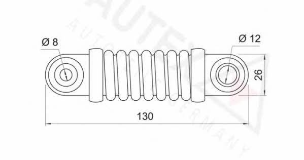 Autex 631158 Poly V-belt tensioner shock absorber (drive) 631158