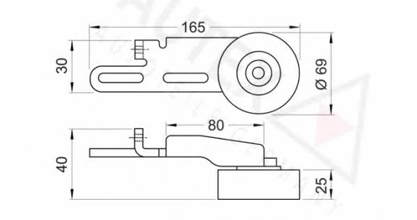 Autex 641428 V-ribbed belt tensioner (drive) roller 641428