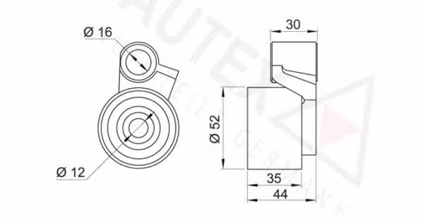 Autex 641572 Tensioner pulley, timing belt 641572