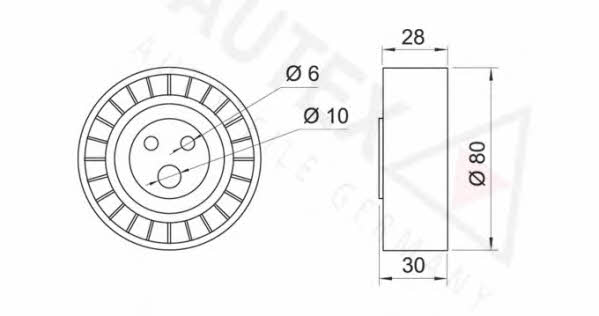 Autex 641874 V-ribbed belt tensioner (drive) roller 641874