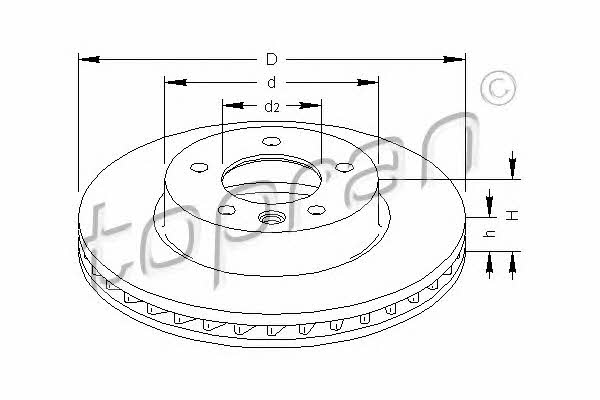 Topran 111 286 Front brake disc ventilated 111286