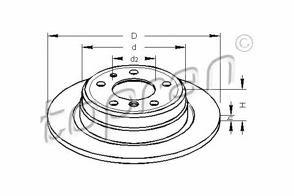 Topran 500 562 Rear solid brake disc 500562 500562 Topran Rear solid brake disc