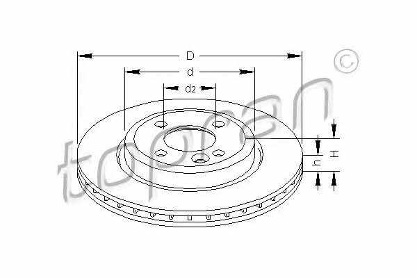 Topran 501 713 Front brake disc ventilated 501713