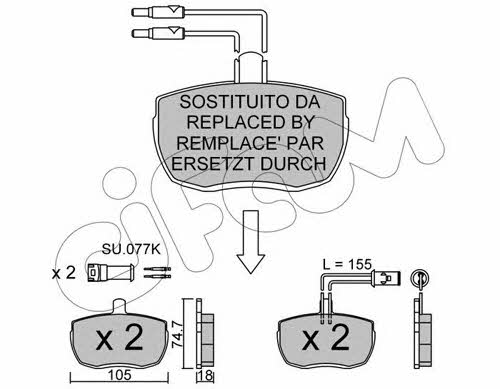 Cifam 822-016-4 Brake Pad Set, disc brake 8220164