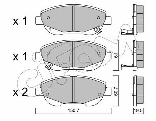 Cifam 822-879-0 Brake Pad Set, disc brake 8228790