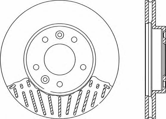 Open parts BDA2124.20 Front brake disc ventilated BDA212420