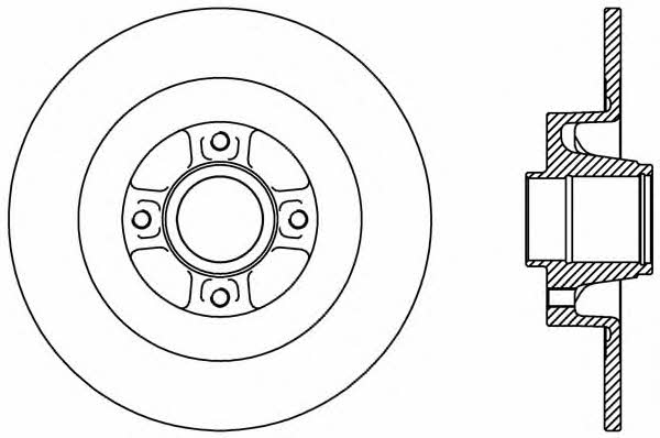 Open parts BDA2427.10 Rear brake disc, non-ventilated BDA242710