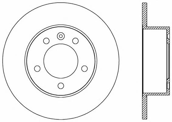 Open parts BDA2589.10 Rear brake disc, non-ventilated BDA258910
