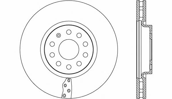 Open parts BDA2657.20 Front brake disc ventilated BDA265720