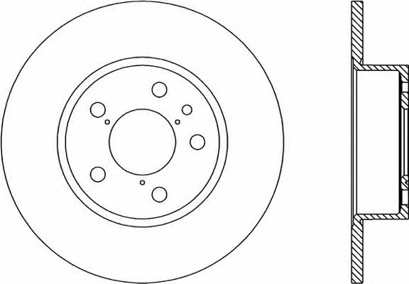 Open parts BDR1138.10 Rear brake disc, non-ventilated BDR113810
