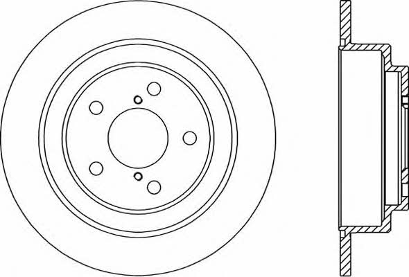 Open parts BDR1492.10 Rear brake disc, non-ventilated BDR149210