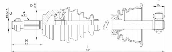 Open parts DRS6279.00 Drive shaft DRS627900