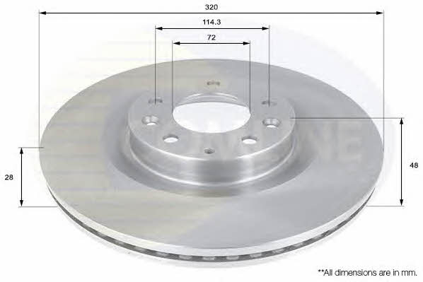 Comline ADC0460V Front brake disc ventilated ADC0460V