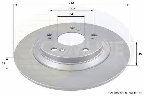 Comline ADC0548 Rear brake disc, non-ventilated ADC0548