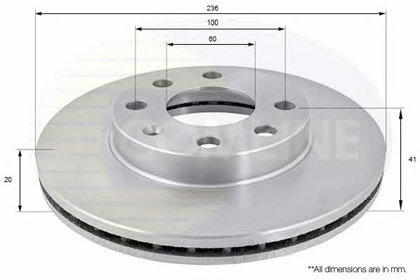 Comline ADC1008V Front brake disc ventilated ADC1008V