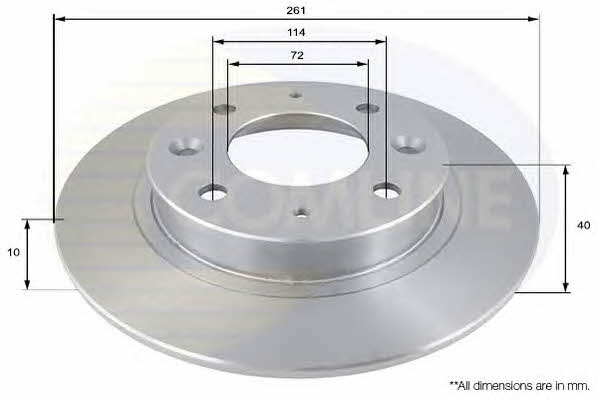 Comline ADC1029 Rear brake disc, non-ventilated ADC1029