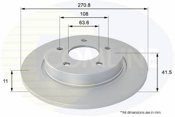 Comline ADC1247 Rear brake disc, non-ventilated ADC1247