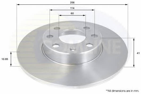 Comline ADC1120 Unventilated front brake disc ADC1120