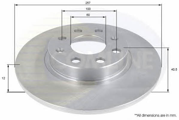 Comline ADC1140 Unventilated front brake disc ADC1140