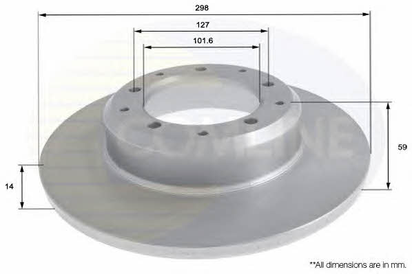 Comline ADC1338 Rear brake disc, non-ventilated ADC1338