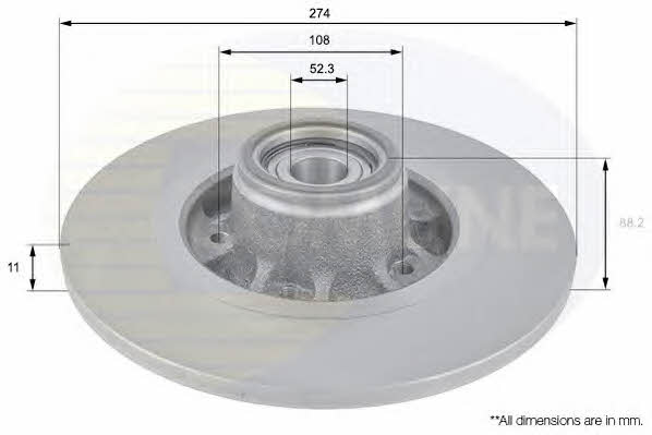 Comline ADC3009 Rear brake disc, non-ventilated ADC3009