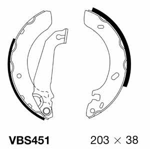 Motorquip VBS451 Brake shoe set VBS451