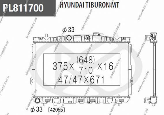 Nippon pieces H156I33 Radiator, engine cooling H156I33