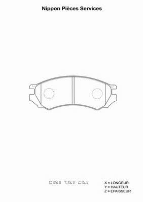 Nippon pieces N360N50 Brake Pad Set, disc brake N360N50