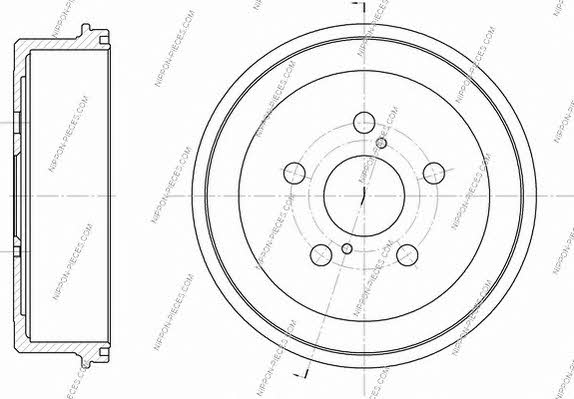 Nippon pieces T340A06 Rear brake drum T340A06
