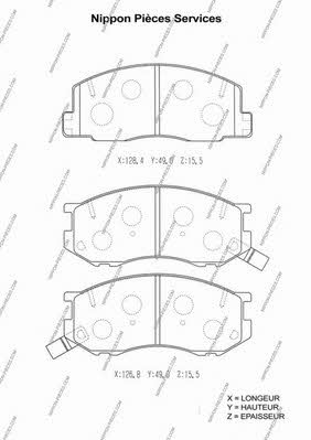 Nippon pieces T360A81 Brake Pad Set, disc brake T360A81