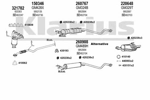 Klarius 391188E Exhaust system 391188E