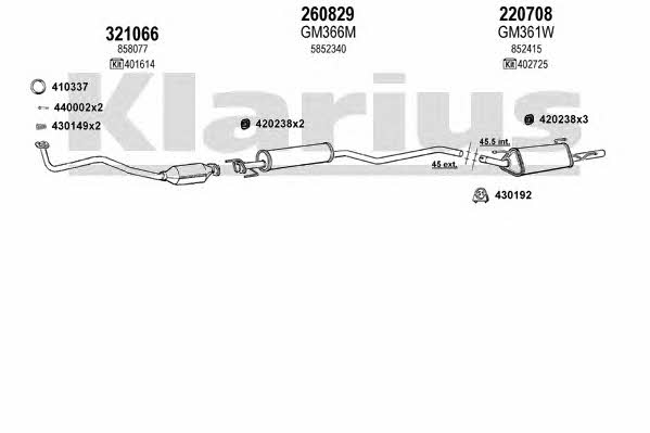 Klarius 391201E Exhaust system 391201E