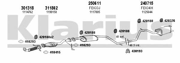 Klarius 361860E Exhaust system 361860E