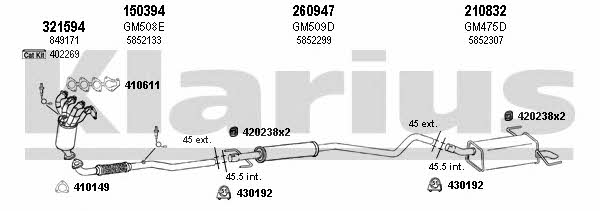 Klarius 391386E Exhaust system 391386E