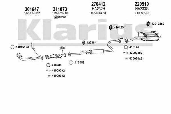 Klarius 420156E Exhaust system 420156E