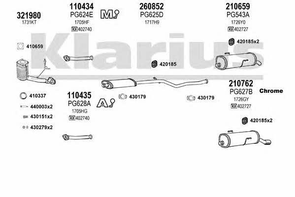 Klarius 630865E Exhaust system 630865E
