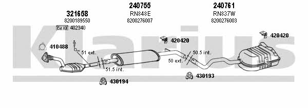 Klarius 720897E Exhaust system 720897E